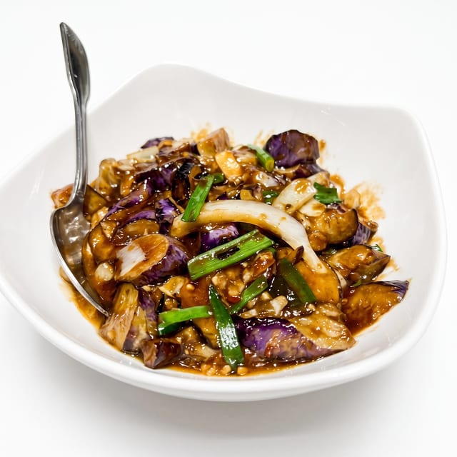 Eggplant with Garlic Sauce.